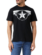 Marvel Men's Captain America Cap Logo T-Shirt, Black, Large